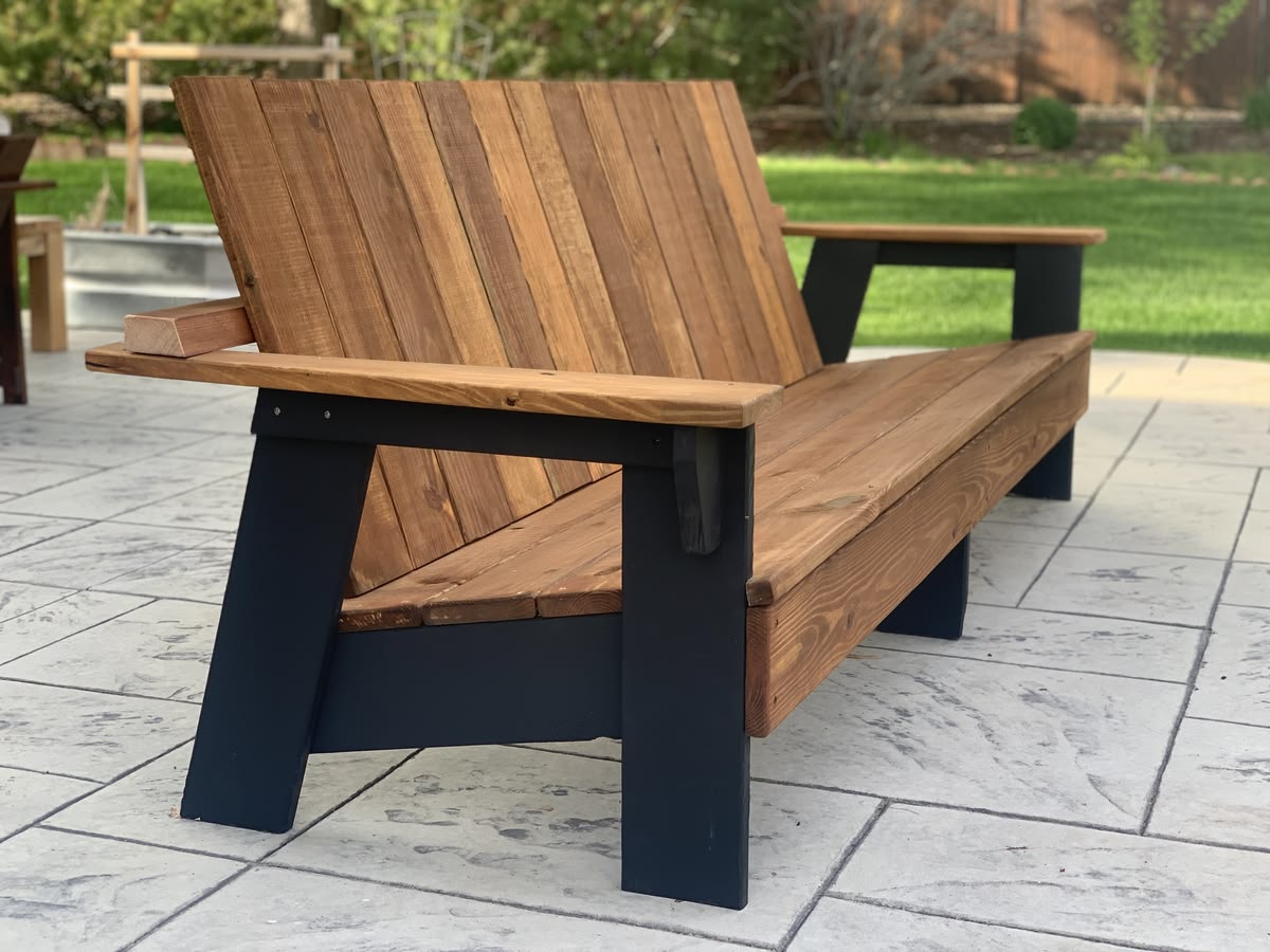 Wooden patio bench